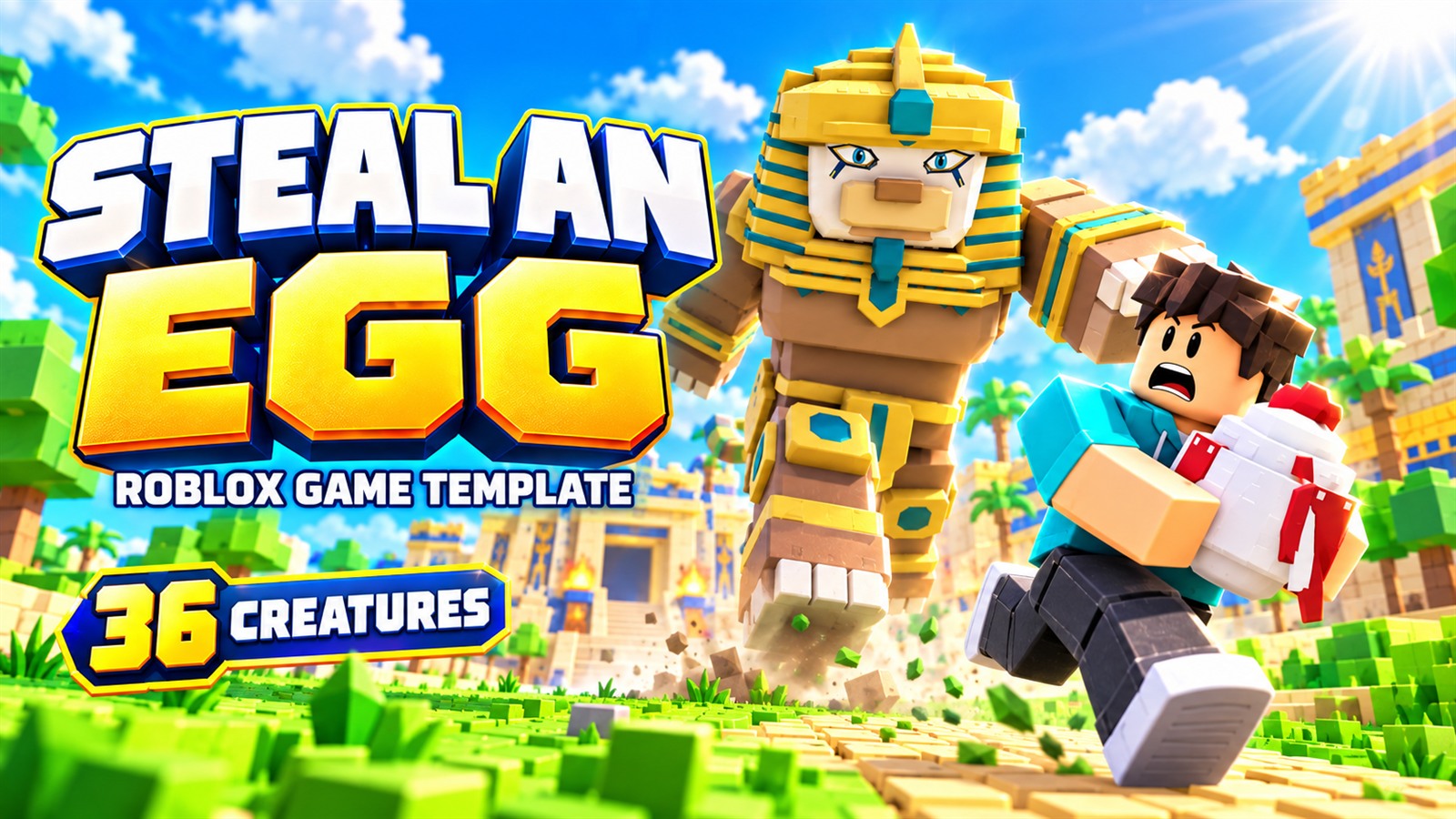 Steal an Egg template cover featuring RoyalSphinx and a Chicken egg