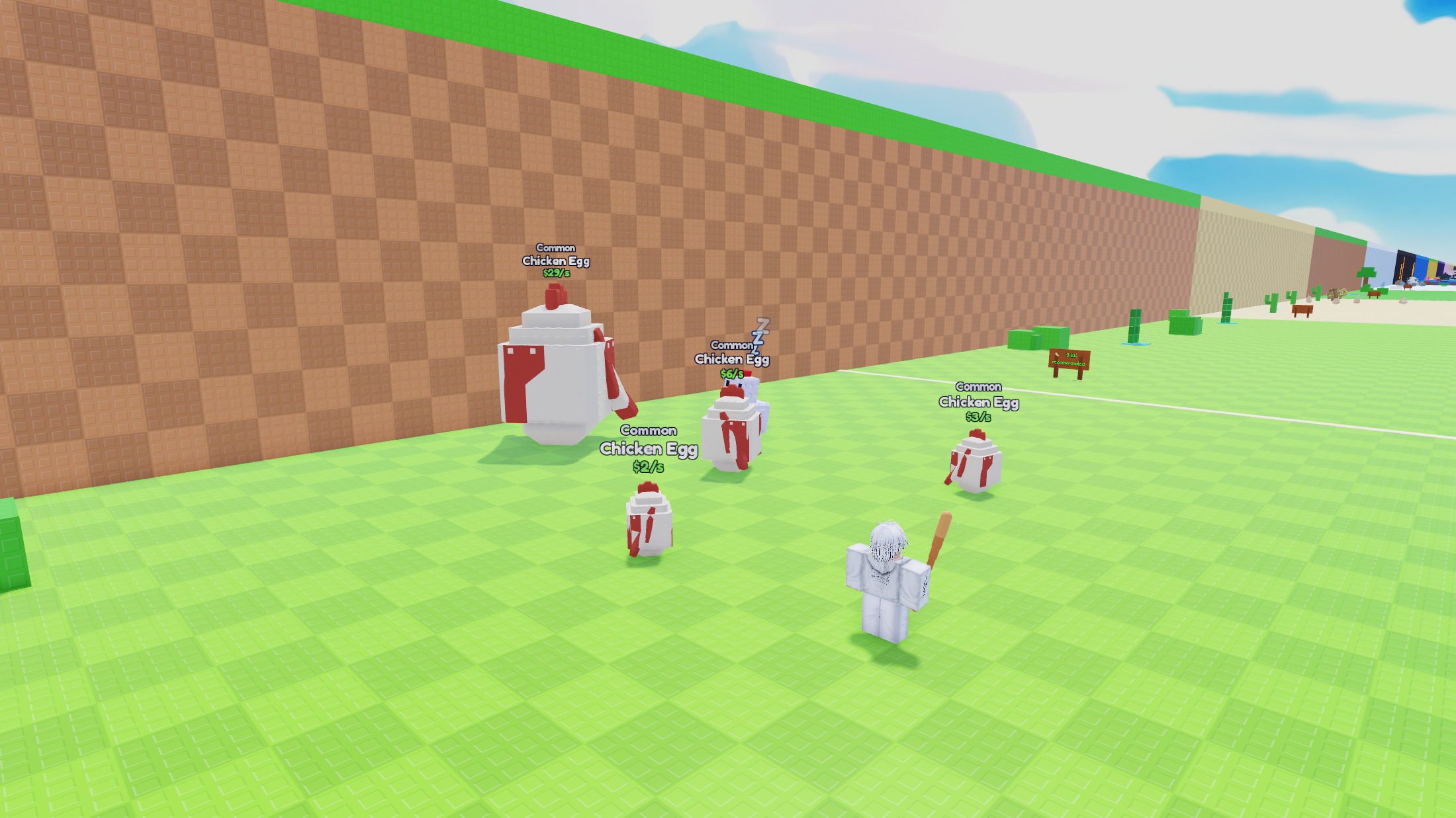 Egg collection and guardian encounter in the Steal an Egg Roblox template